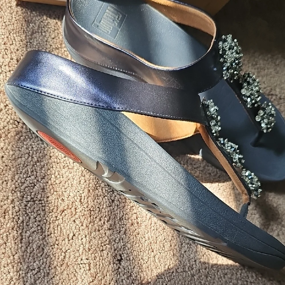 Fitflop Black Sandals Comfortable Stylish Design - Picture 5 of 6